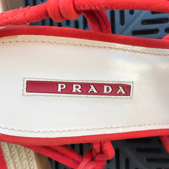 💯 PRADA red suede wedges - EUC - Picture 6 of 6